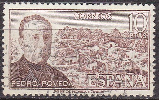 ESPAÑA 1974 2181 Sello Personajes españoles Padre Pedro Poveda usado Espana Spain Espagne Spagna Spanje Spanien 